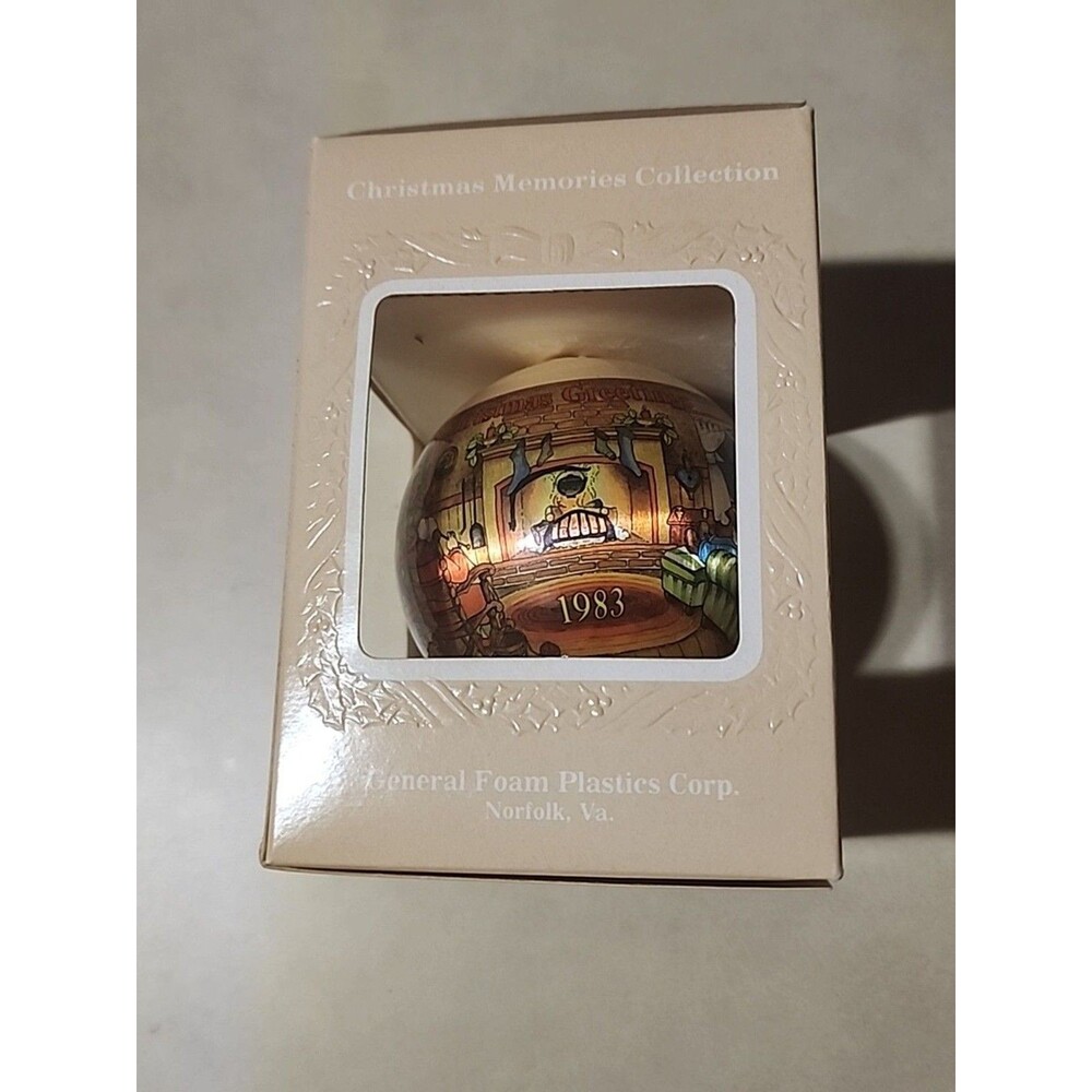 Vintage Christmas Memories Collection 1983 Unbreakable Satin Ornament